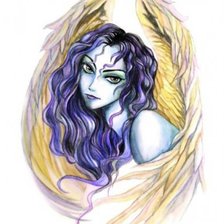 Схема вышивки «девушка-ангел»