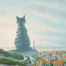 Схема вышивки «Полосатый гигант. По картине художника.»