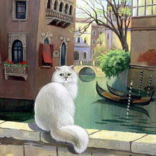 Схема вышивки «Кошачий пейзаж.»