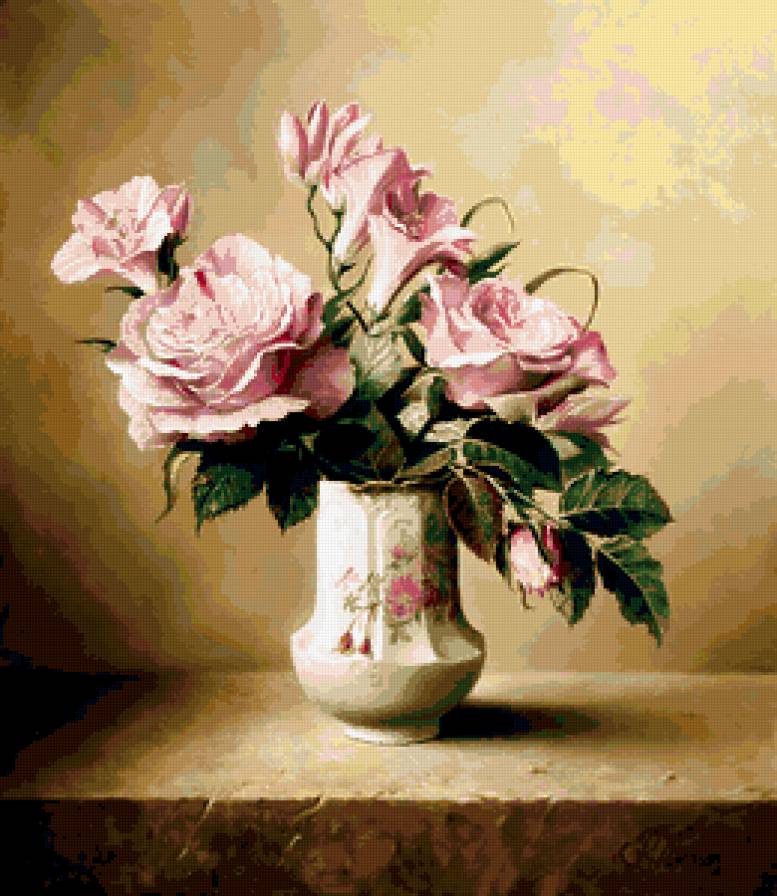 №189336 - картина, цветы, розы, букет - предпросмотр