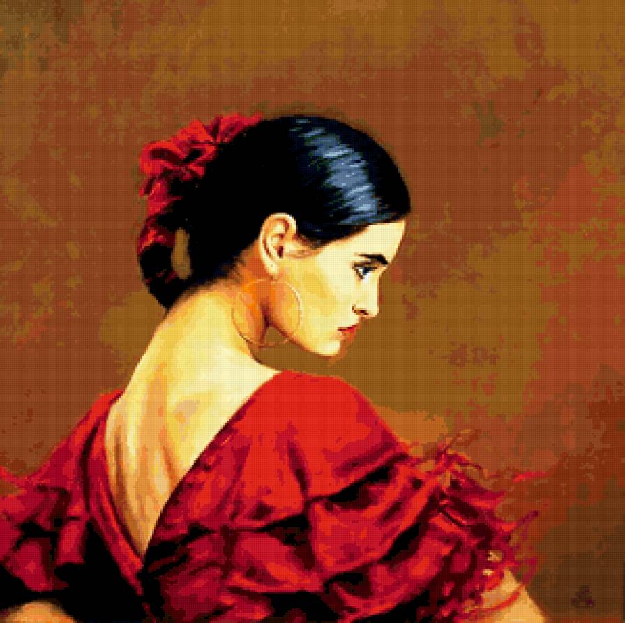 Кармен - портрет, девушка, женские образы, картина - предпросмотр