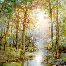 Схема вышивки «лесная речка»