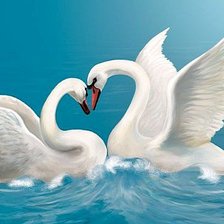 Схема вышивки «пара лебедей»