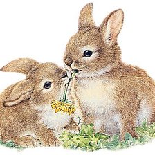 Схема вышивки «зайчата»