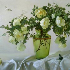 Схема вышивки «Белый шиповник»