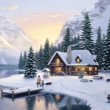 Схема вышивки «доми зимой»