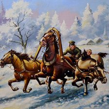 Схема вышивки «русская тройка»