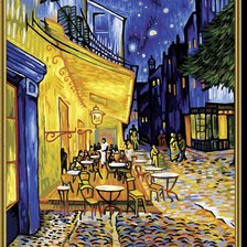 Схема вышивки «кафе вечером»