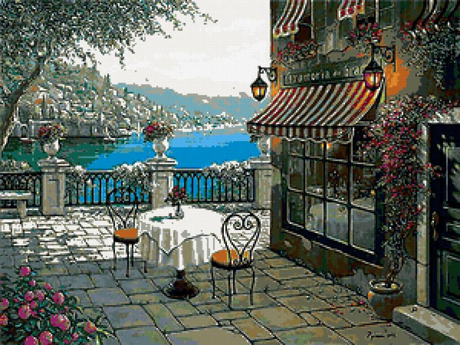 кафе - лето, кафе, море - предпросмотр