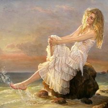 Схема вышивки «Девушка на камне»