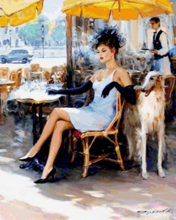 В кафе. - люди., девушки - предпросмотр