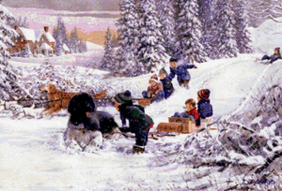 зимние забавы - снег, забавы, зима, дети, игры, детвора, веселье - предпросмотр