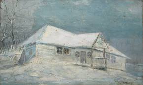 house - village, winter - оригинал