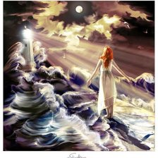 Схема вышивки «Девушка и маяк»