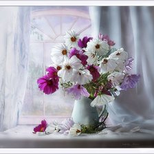 Схема вышивки «Букет Космей»