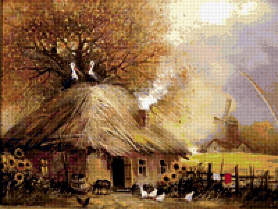 деревенский пейзаж - герасимов, пейзаж, деревня - предпросмотр