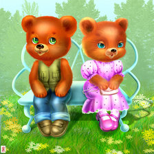 Схема вышивки «Мишки»