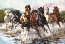 Схема вышивки «Кони»