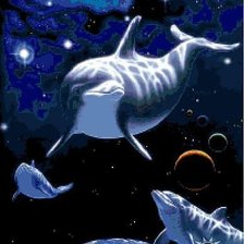 Схема вышивки «Дельфины»