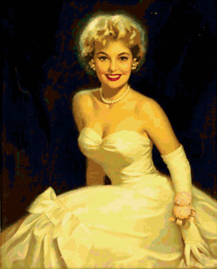 монро - девушка, ретро, чувства, монро, живопись - предпросмотр