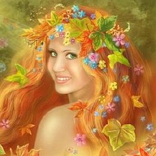 Схема вышивки «Девушка-осень»