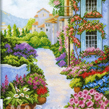 Схема вышивки «Цветочная улочка»