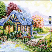 Схема вышивки «Цветочный домик»
