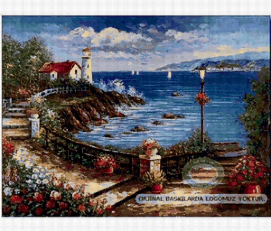 Маяк - пейзаж, цветочное, маяк - предпросмотр