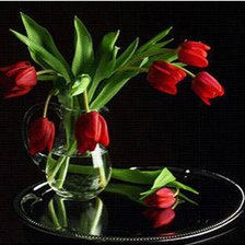 Схема вышивки «тюльпаны»