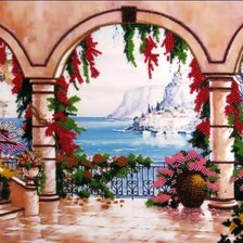 Схема вышивки «пейзаж»