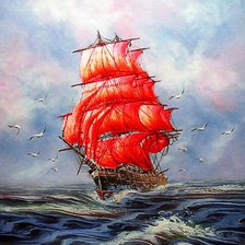 Схема вышивки «алые паруса»