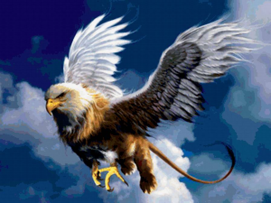 мифологический грифон - орлы, мифы, хищные, боги, большие птицы, полет, грифы - предпросмотр