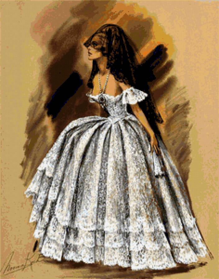 Незнакомка - ретро, дама, васильки, вуаль, женщина, незнакомка, портрет - предпросмотр