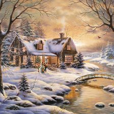 Схема вышивки «Змний вечер»