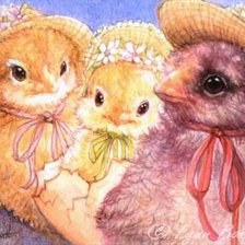 Схема вышивки «Смешные цыплята»