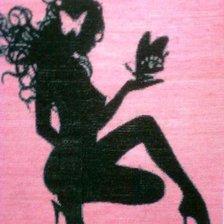 Схема вышивки «Девушка и бабочка»