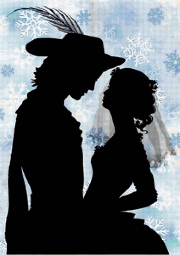 Пара - любовь, картина, силуэт, пара - предпросмотр