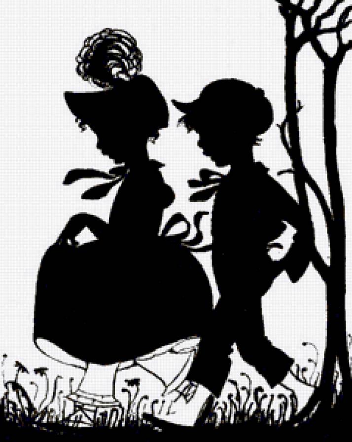 Дети - для детей, картина, силуэт - предпросмотр