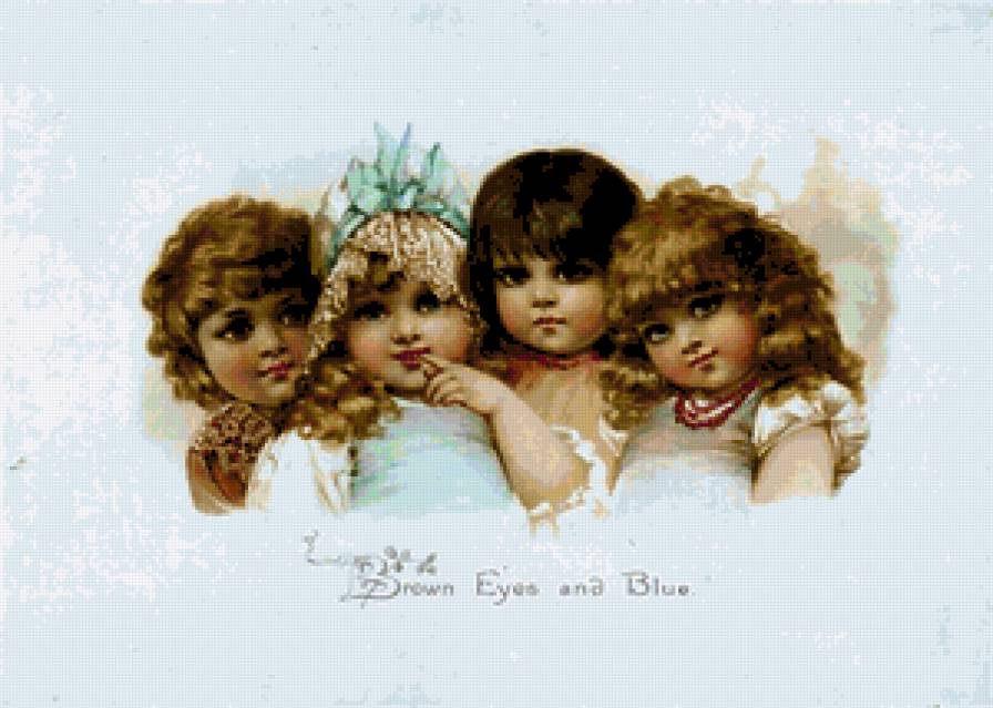 девочки - девочки, портрет, живопись, картинa, дети, девочкa - предпросмотр