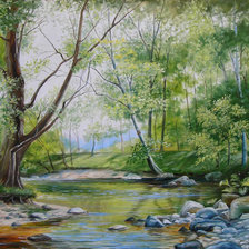 Схема вышивки «Весенний ручей»