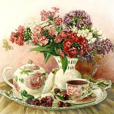 Схема вышивки «натюрморт  ''флоксы''»