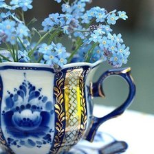 Схема вышивки «Чашечка с цветами»