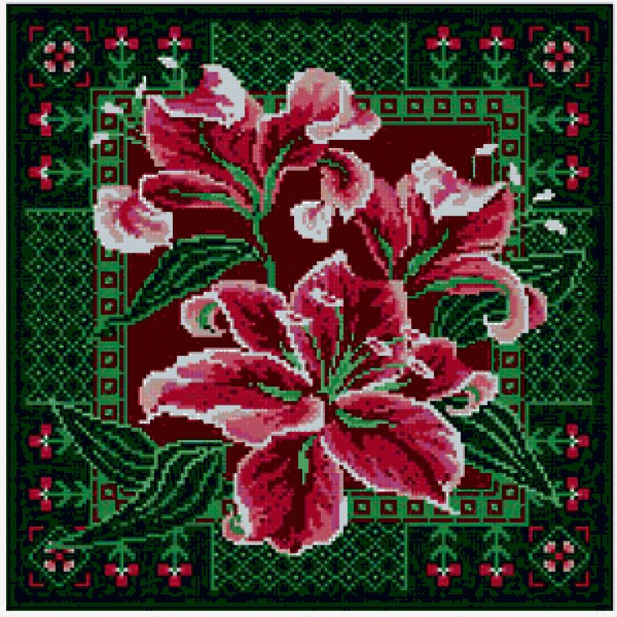 подушка - подушка, лилии, цветы - предпросмотр