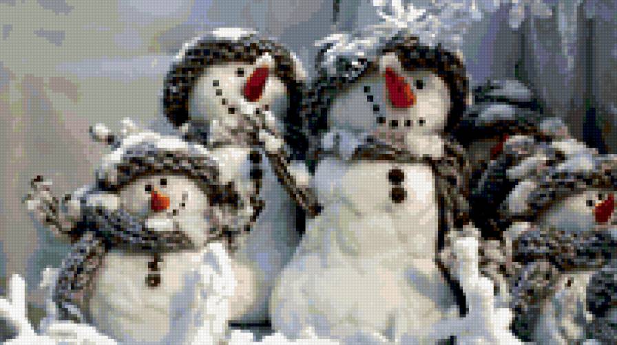 снеговички - зима, природа - предпросмотр