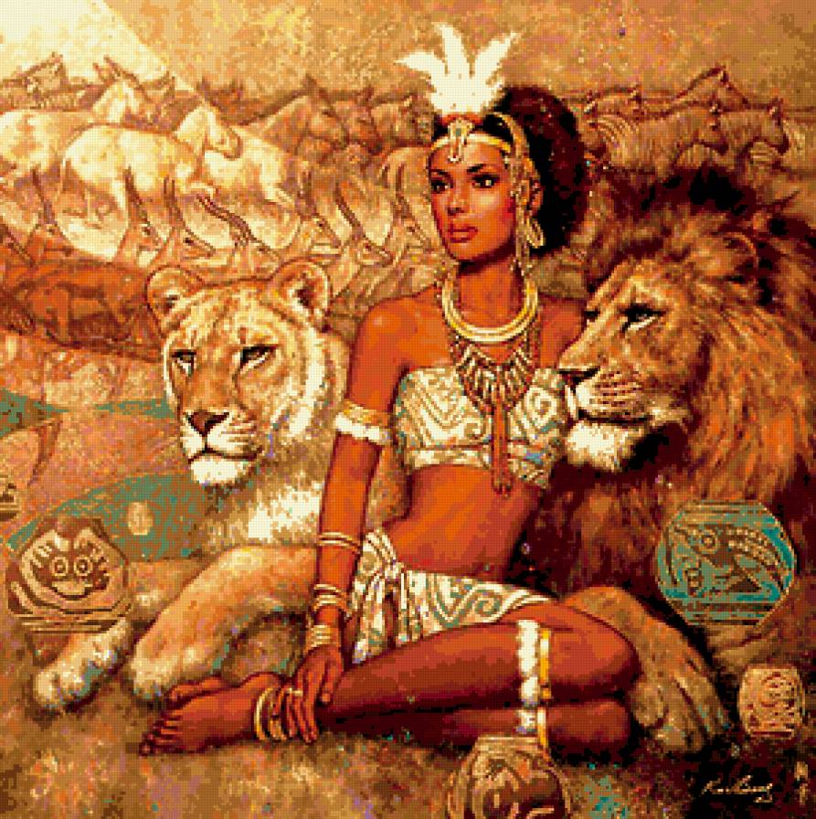 Женские образы К.Банга - женские образы, портрет, животные, девушка, картина - предпросмотр