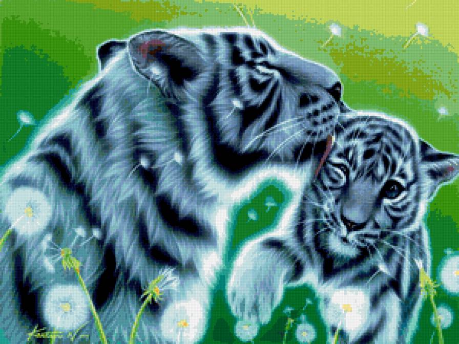 Рядом с мамочкой - малыши, дикие кошки, тигренок, животные, рядом с мамочкой, тигры - предпросмотр