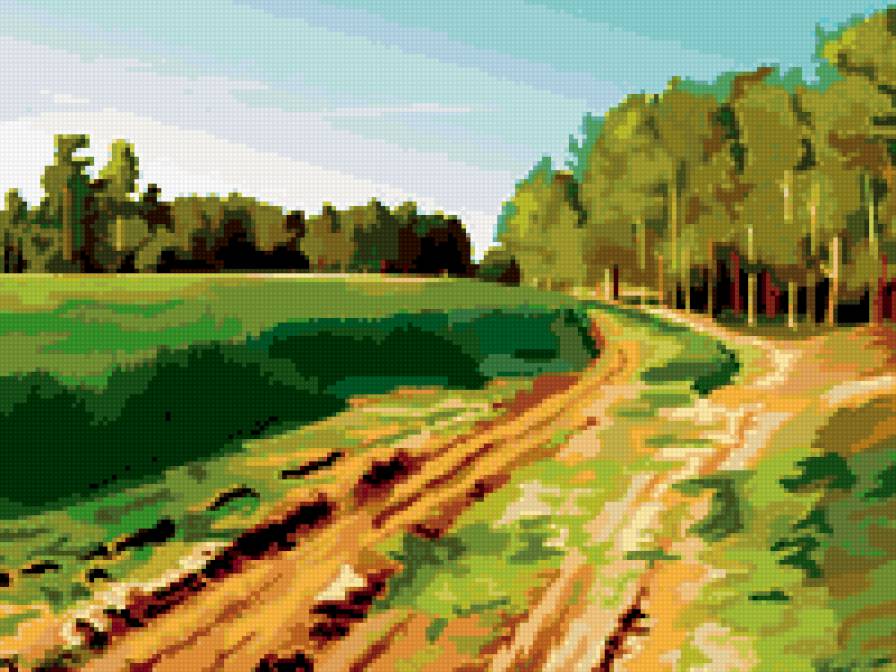 Дорога в деревню - деревня, лес, лето, пейзаж, дорога - предпросмотр
