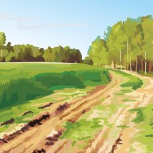 Схема вышивки «Дорога в деревню»