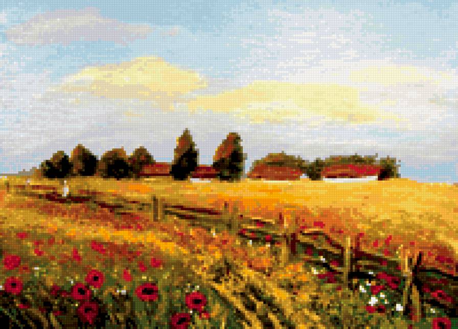 деревенский пейзаж - пейзаж, деревня - предпросмотр