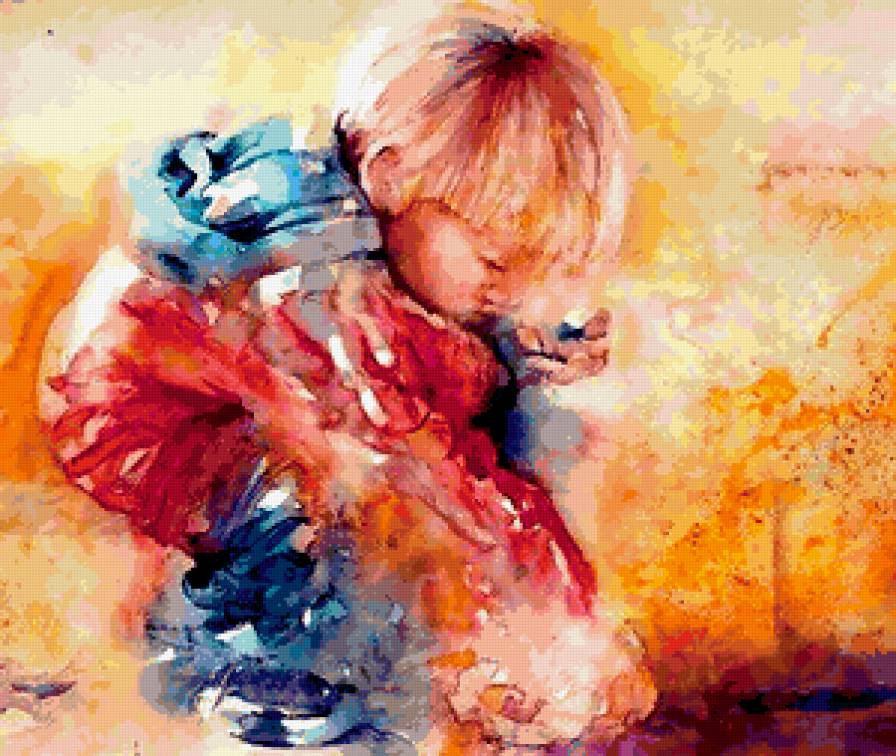 малыш - живопись, дети - предпросмотр